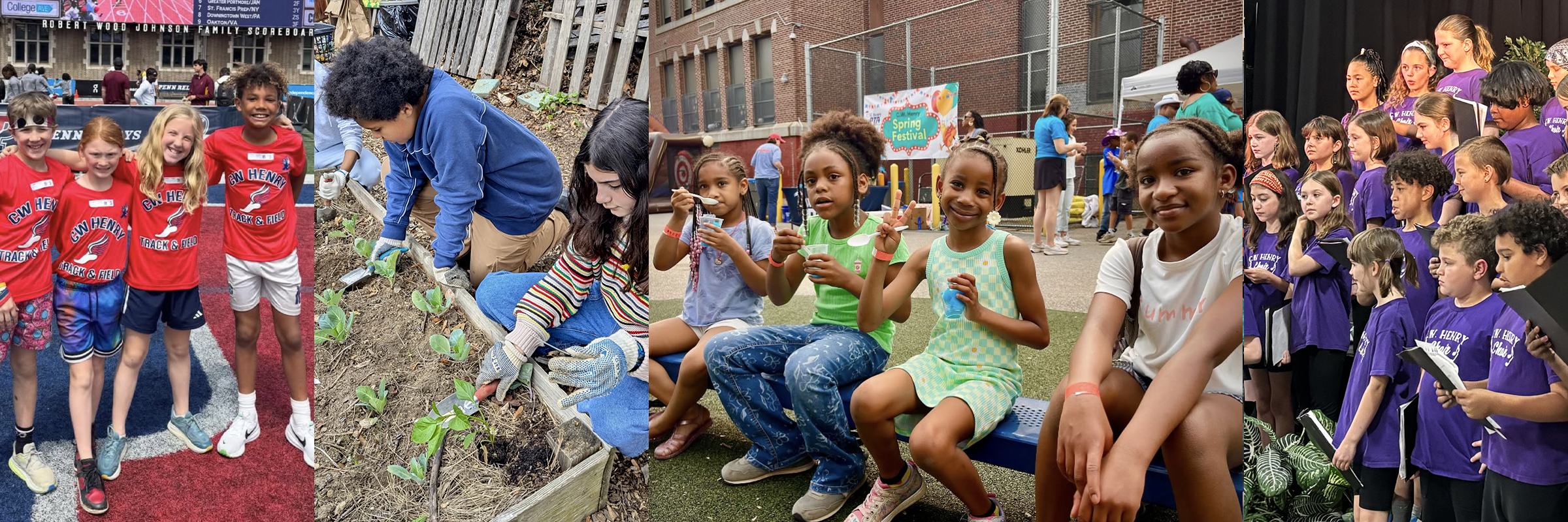 Students outside at Charles W. Henry School